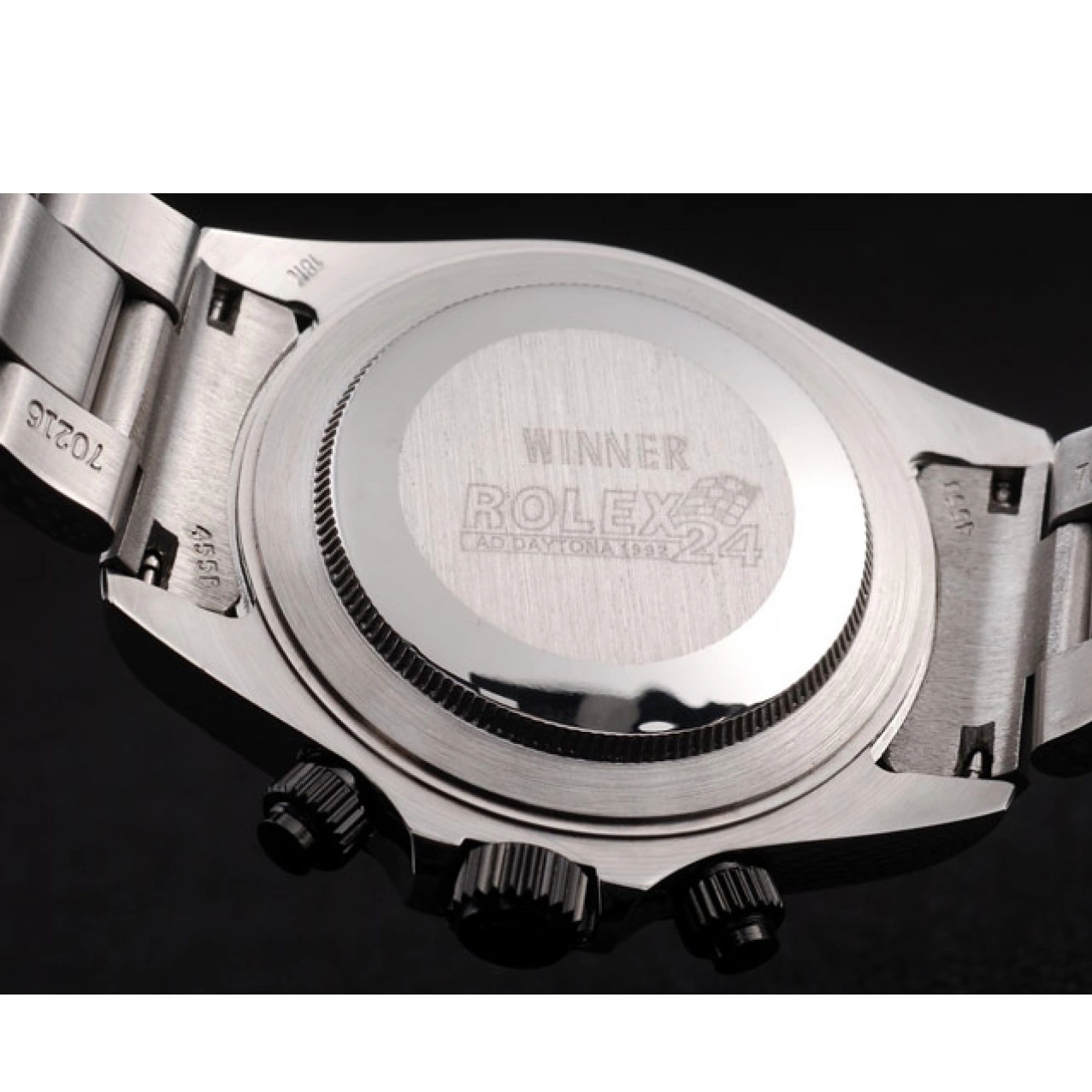 Best AAA Replica Sites Black Steel Daytona Dial Rolex Stainless Enameled Black 0603